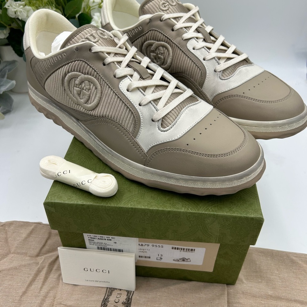 Men's Gucci, Mac 80 dune colorway low top sneakers size 13 made in Italy